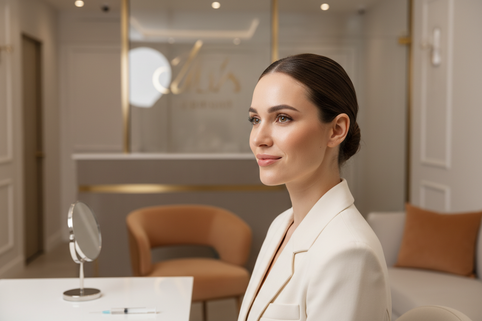 Refined medical aesthetic consultation setting for jawline filler planning in Montreal